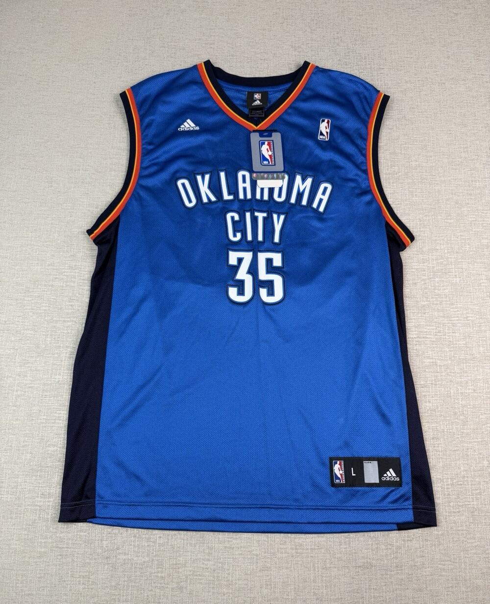 Adidas Kevin Durant #35 OKC Thunder NBA Replica Jersey Large NWT Blue